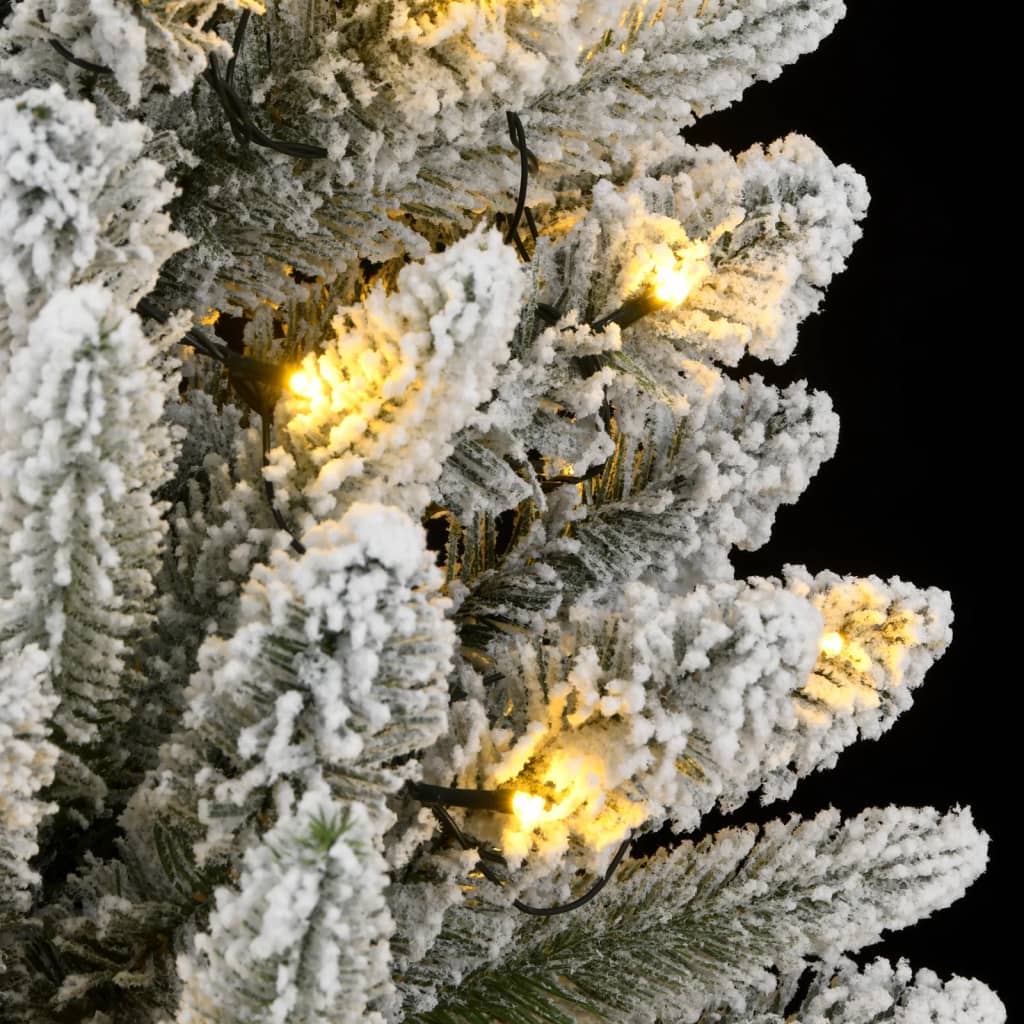 vidaXL Árbol de Navidad artificial con 300 LED y nieve flocada 180 cm