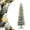 vidaXL Árbol de Navidad artificial con 150 LEDs y nieve flocada 120 cm