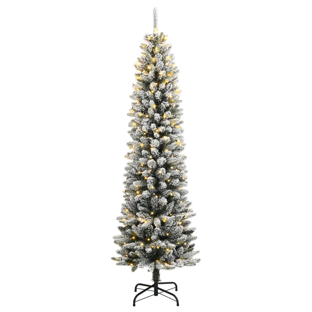 vidaXL Árbol de Navidad artificial con 150 LEDs y nieve flocada 120 cm