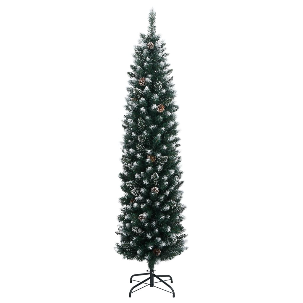 vidaXL Árbol de Navidad artificial estrecho con 300 LEDs 180 cm