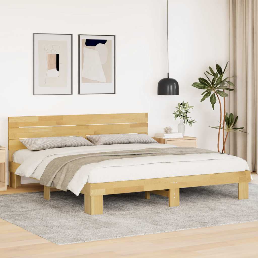 vidaXL Estructura de cama con cabecero sin colchón 180x200 cm