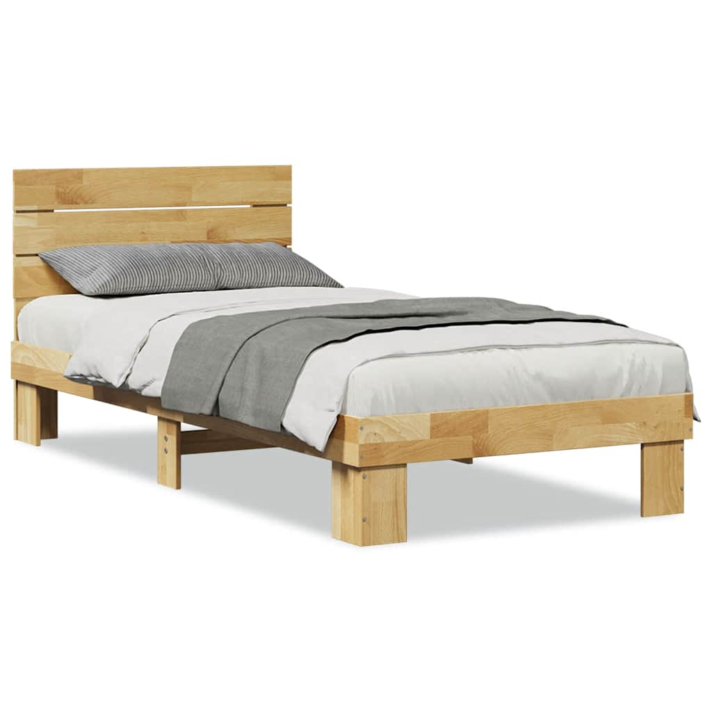 vidaXL Estructura de cama con cabecero sin colchón 75x190 cm