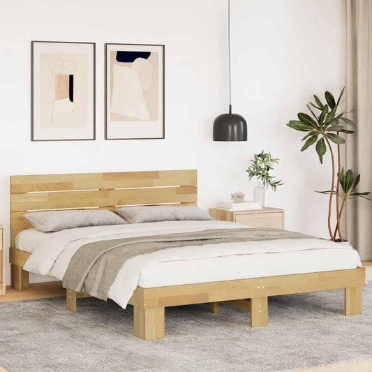 vidaXL Estructura de cama con cabecero sin colchón 135x190 cm