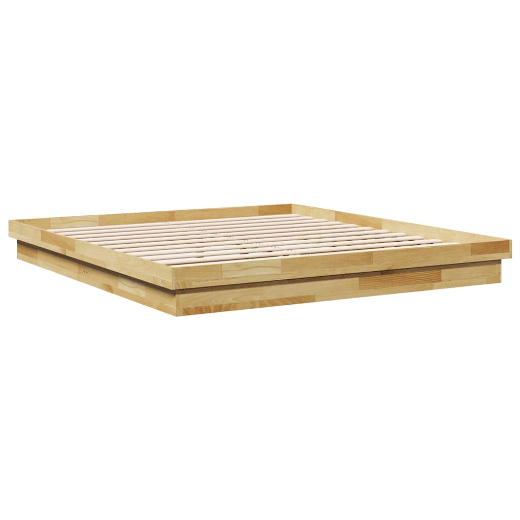 vidaXL Estructura de cama sin colchón 200x200 cm madera maciza roble