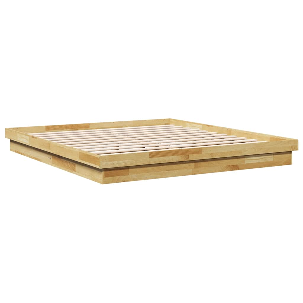 vidaXL Estructura de cama sin colchón 200x200 cm madera maciza roble