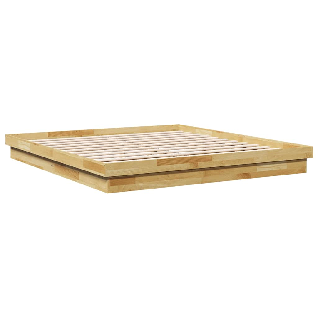 vidaXL Estructura de cama sin colchón 180x200 cm madera maciza roble