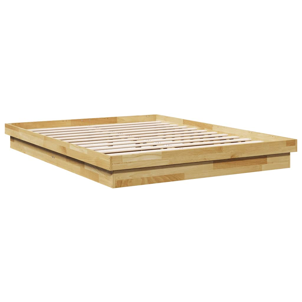 vidaXL Estructura de cama sin colchón 140x200 cm madera maciza roble