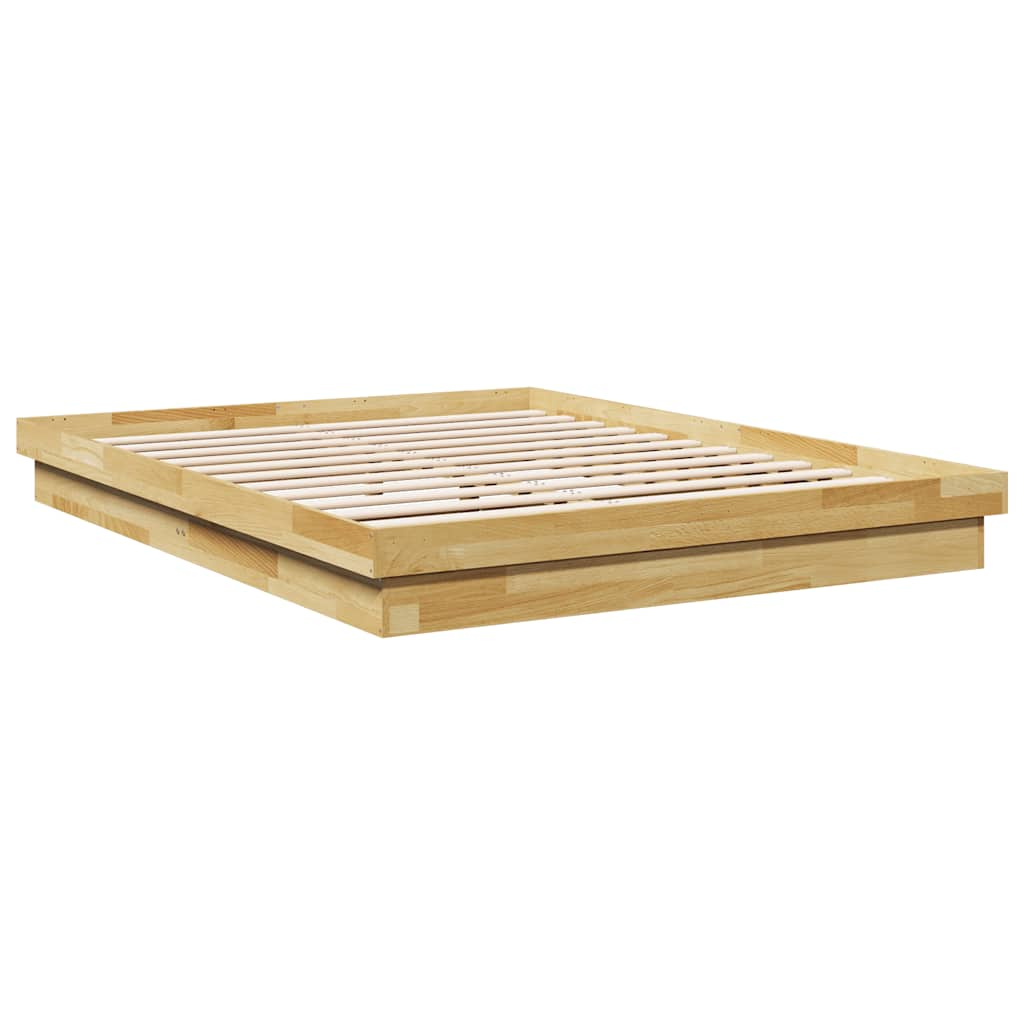 vidaXL Estructura de cama sin colchón 140x200 cm madera maciza roble