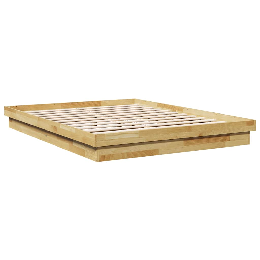 vidaXL Estructura de cama sin colchón 140x190 cm madera maciza roble