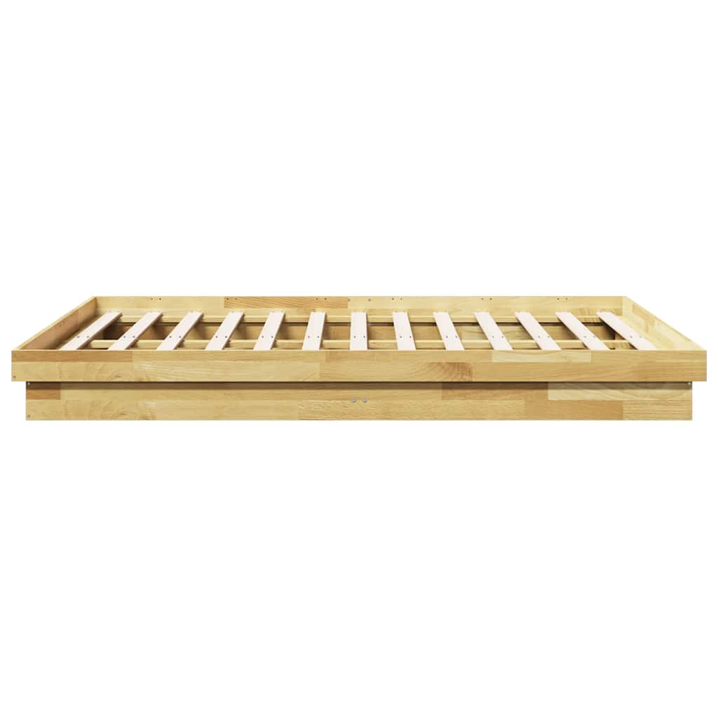 vidaXL Estructura de cama sin colchón 140x190 cm madera maciza roble