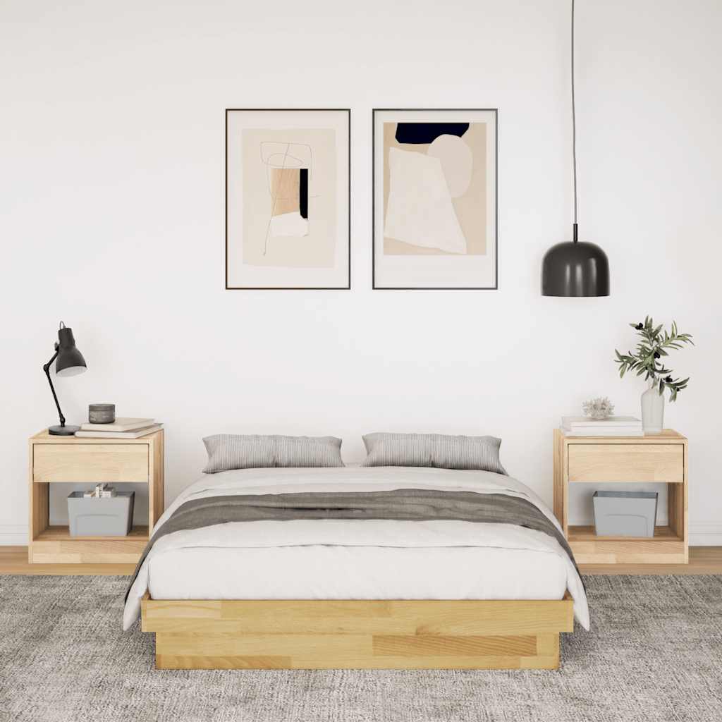 vidaXL Estructura de cama sin colchón 120x190 cm madera maciza roble