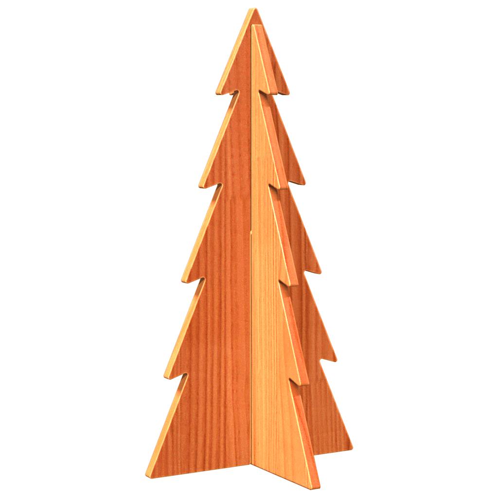 vidaXL Árbol Navidad de adorno madera maciza pino marrón cera 59,5 cm