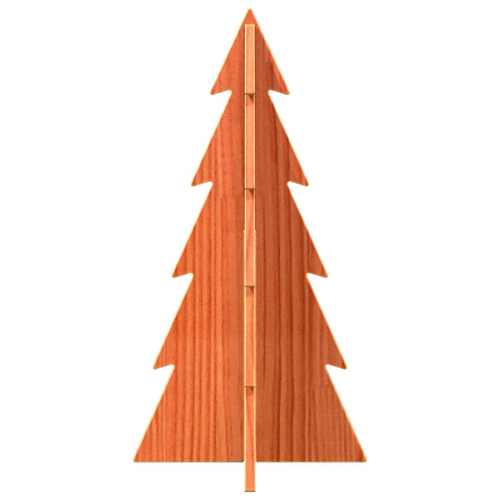 vidaXL Árbol Navidad de adorno madera maciza pino marrón cera 59,5 cm