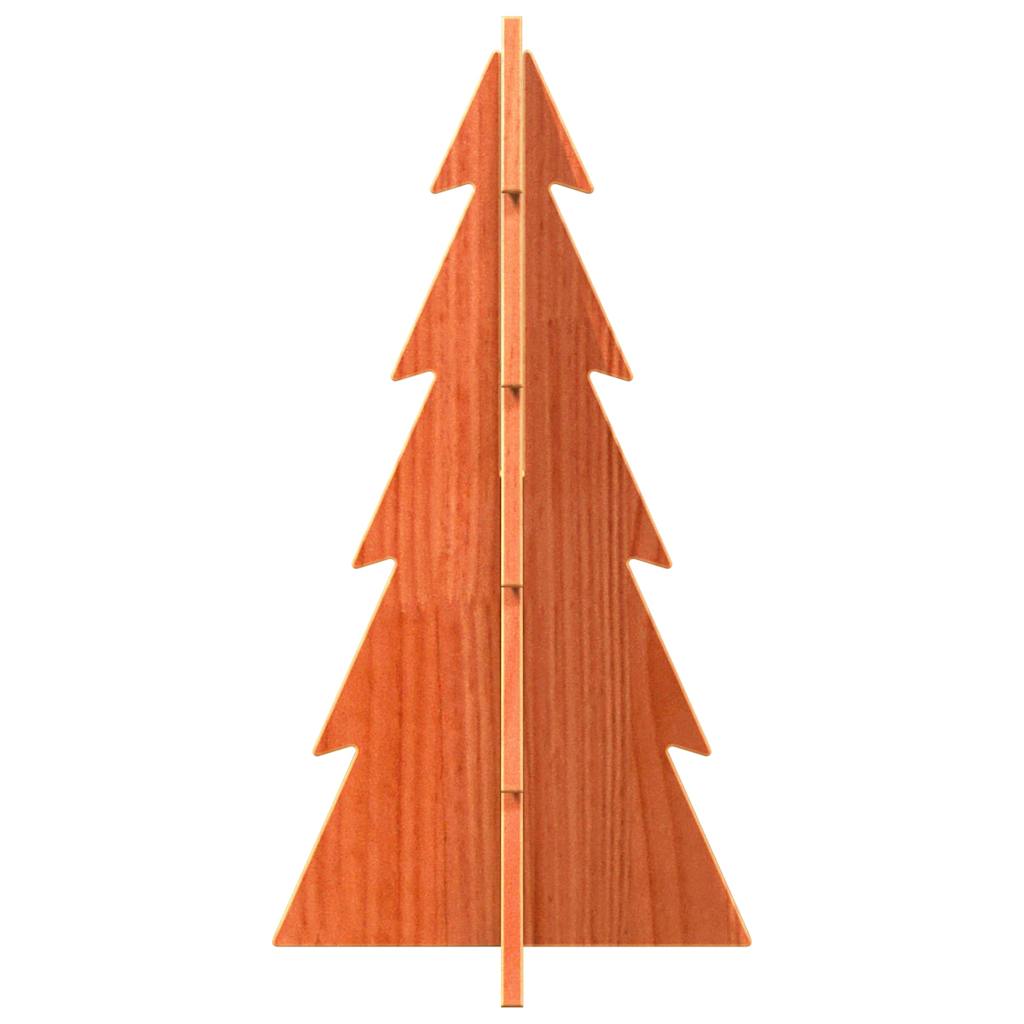 vidaXL Árbol Navidad de adorno madera maciza pino marrón cera 59,5 cm