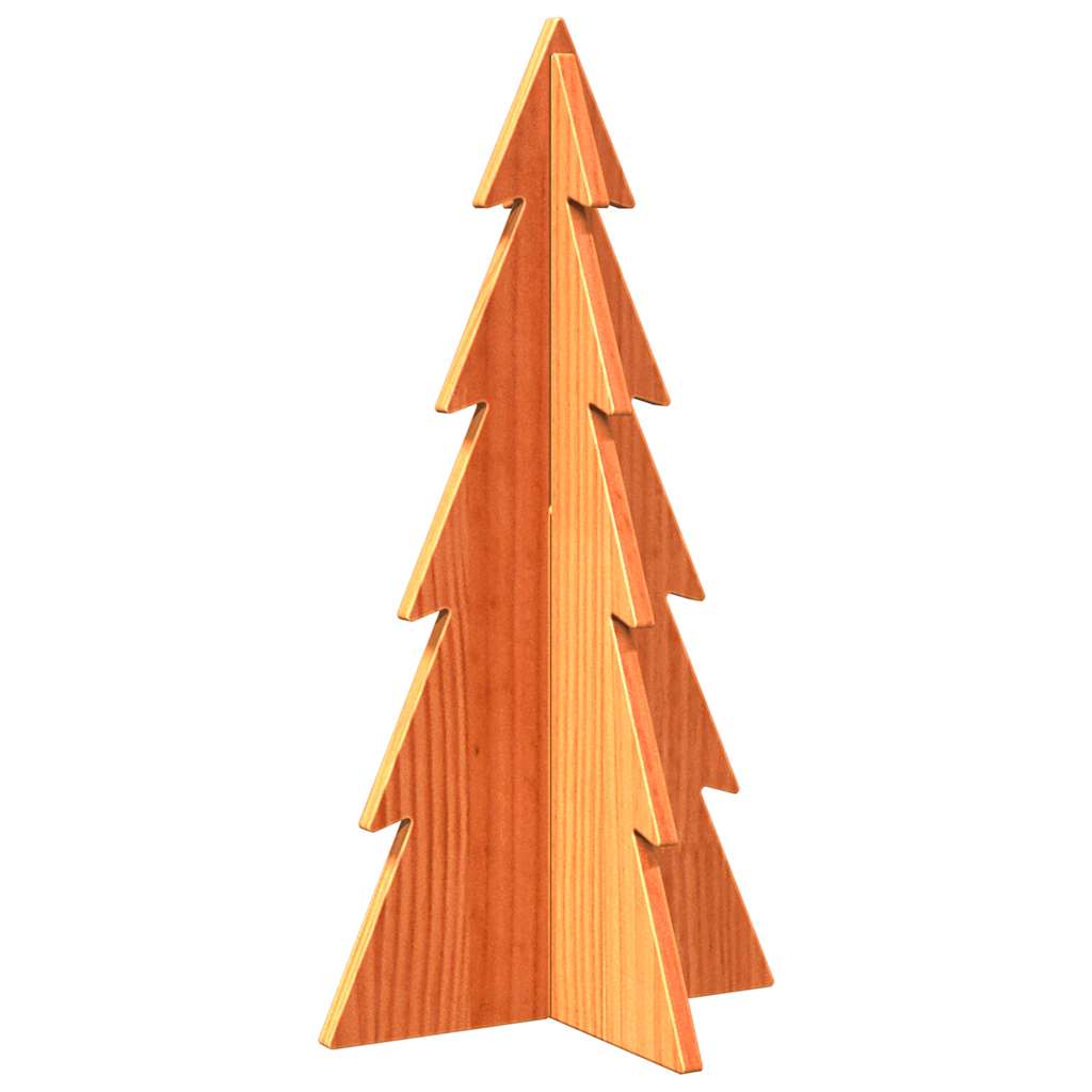 vidaXL Árbol Navidad de adorno madera maciza pino marrón cera 59,5 cm