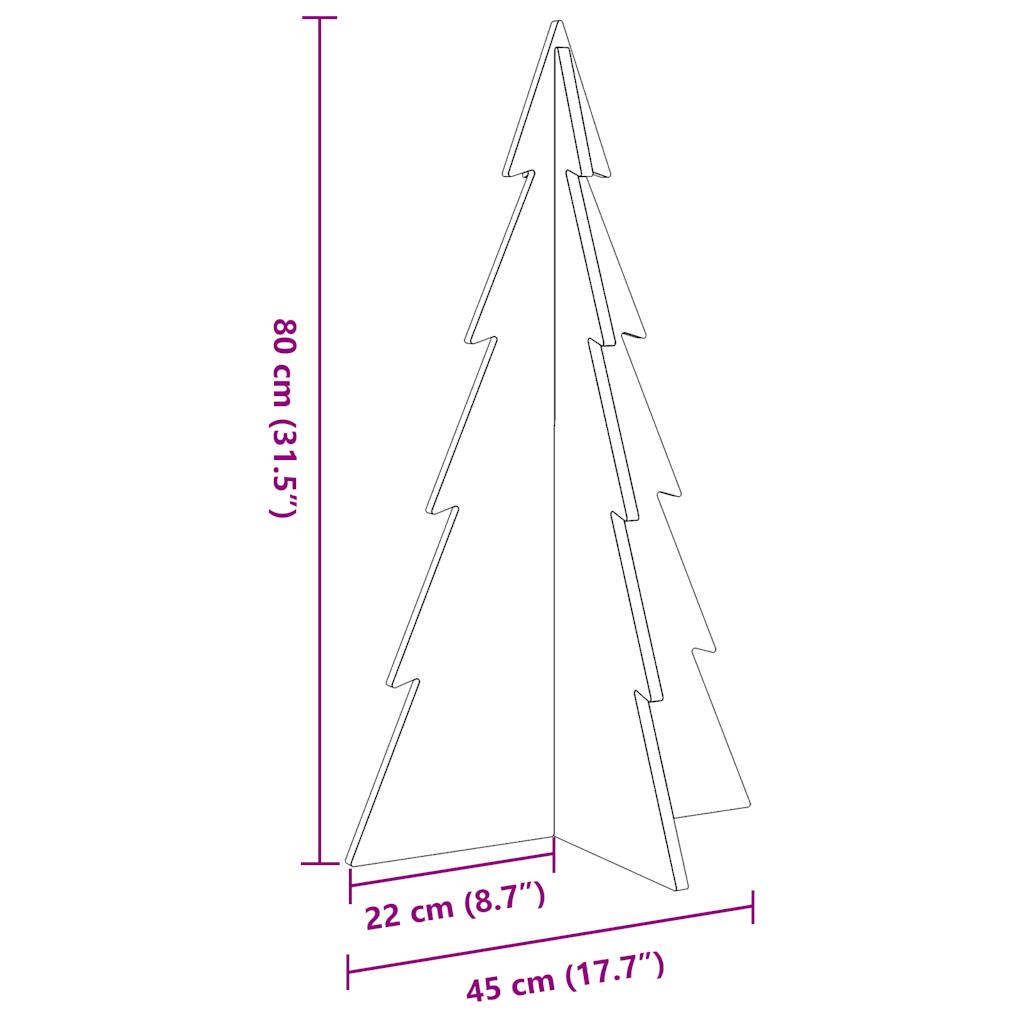 vidaXL Árbol Navidad de adorno madera maciza pino blanco 80 cm