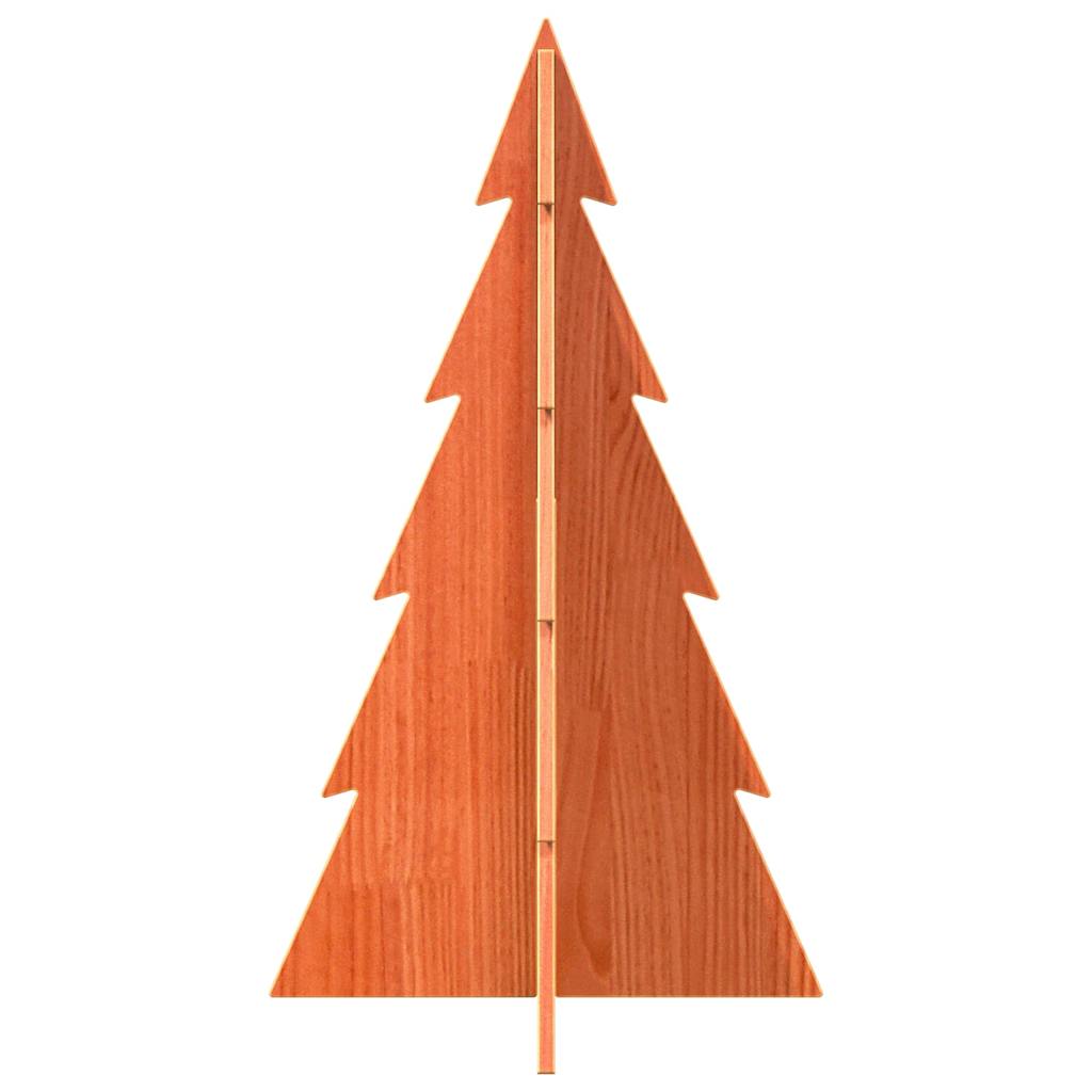 vidaXL Árbol de Navidad de adorno madera maciza pino marrón cera 80 cm