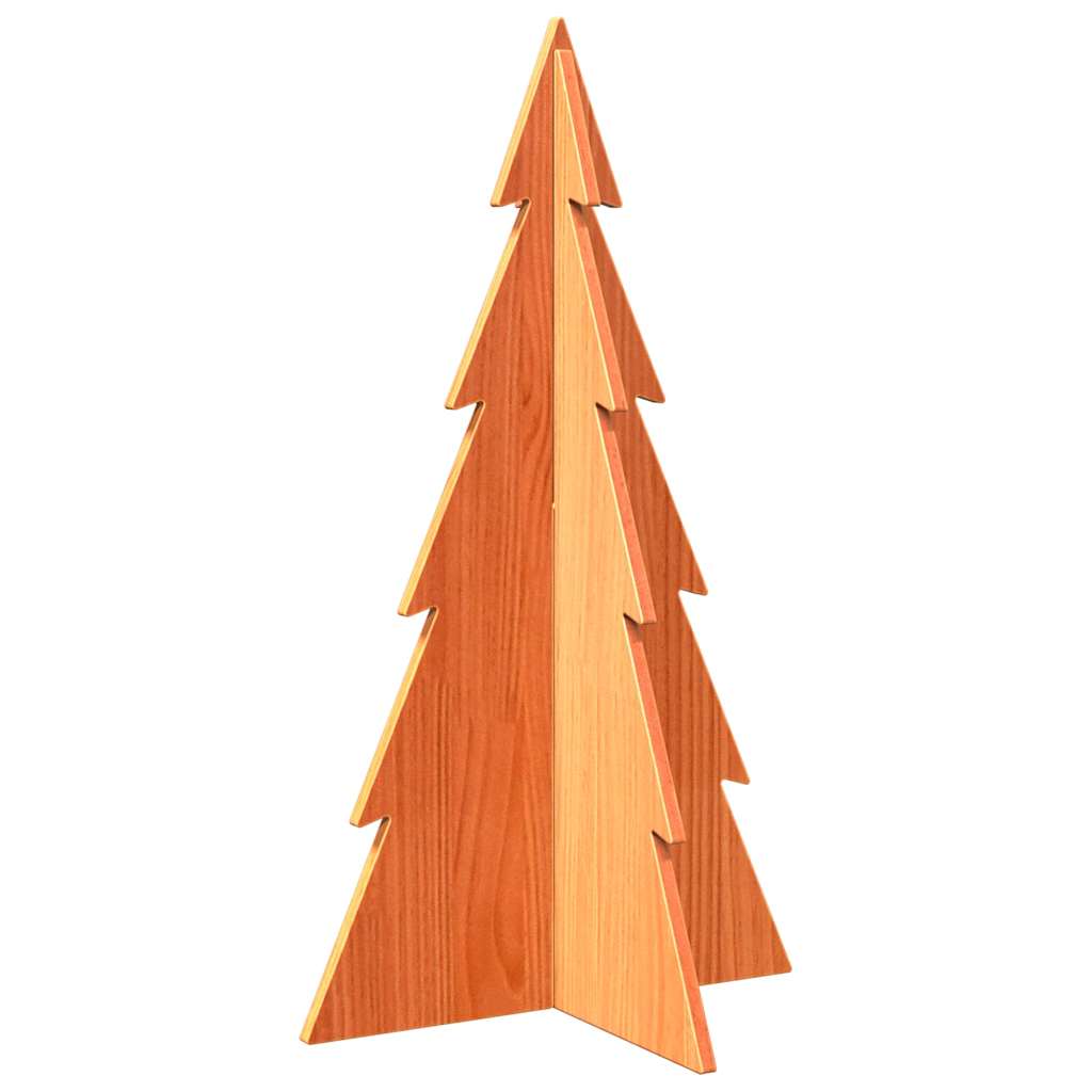 vidaXL Árbol de Navidad de adorno madera maciza pino marrón cera 80 cm