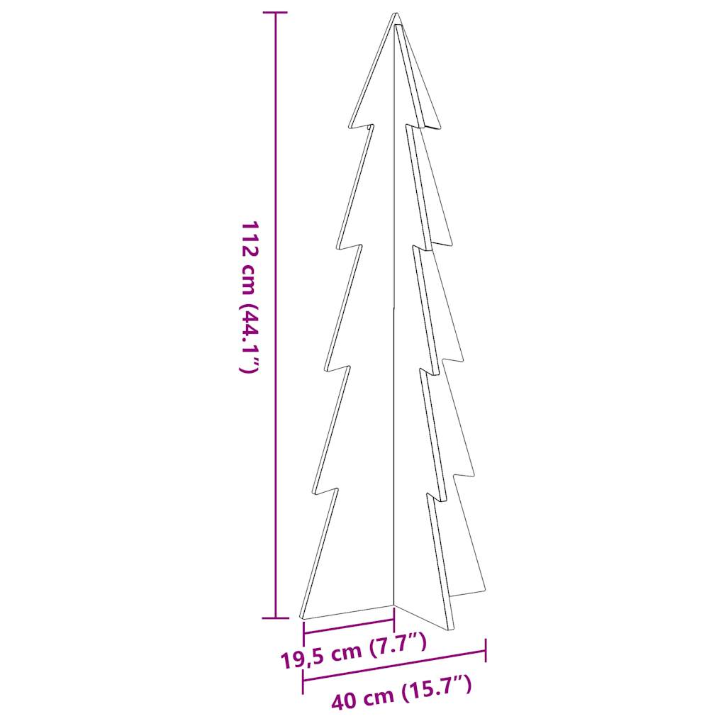 vidaXL Árbol de Navidad de adorno madera maciza pino blanco 112 cm