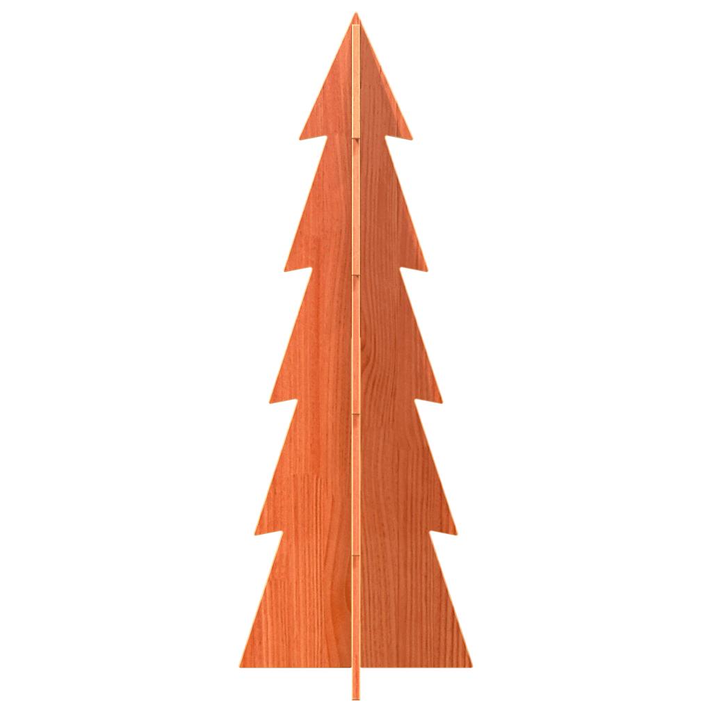 vidaXL Árbol Navidad de adorno madera maciza pino marrón cera 112 cm