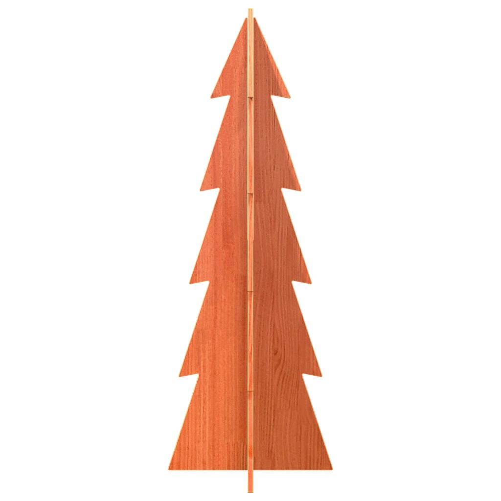 vidaXL Árbol Navidad de adorno madera maciza pino marrón cera 112 cm