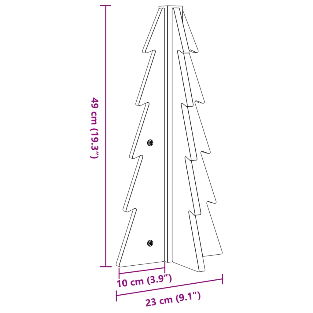 vidaXL Árbol de Navidad de madera de adorno madera maciza pino 49 cm