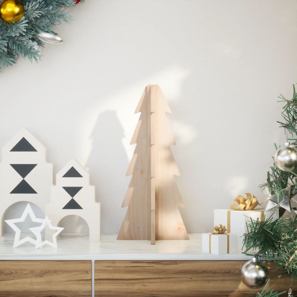 vidaXL Árbol de Navidad de madera de adorno madera maciza pino 49 cm