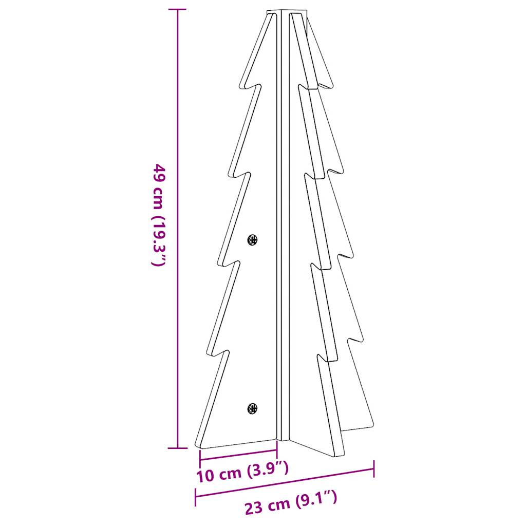 vidaXL Árbol de Navidad de adorno madera maciza pino blanco 49 cm