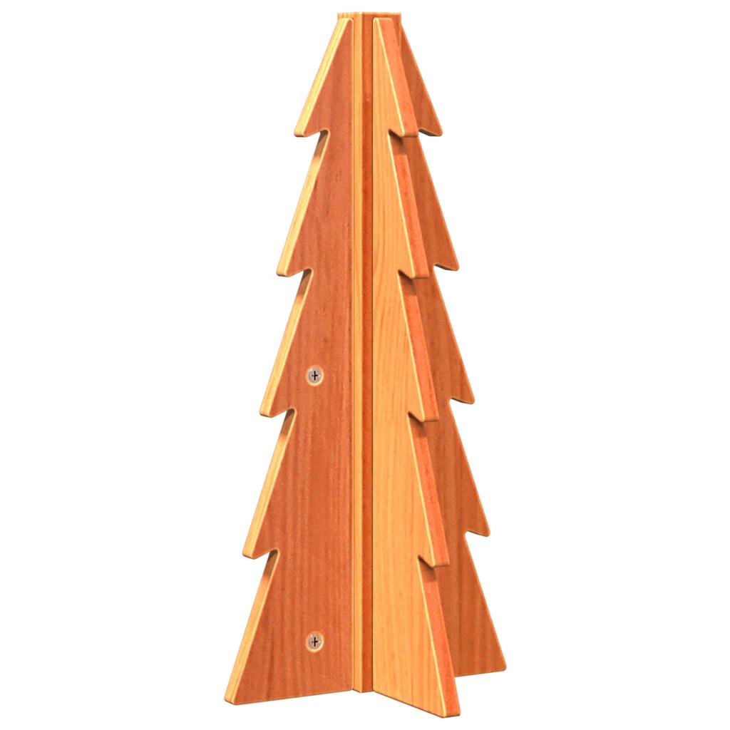 vidaXL Árbol de Navidad de adorno madera maciza pino marrón cera 49 cm