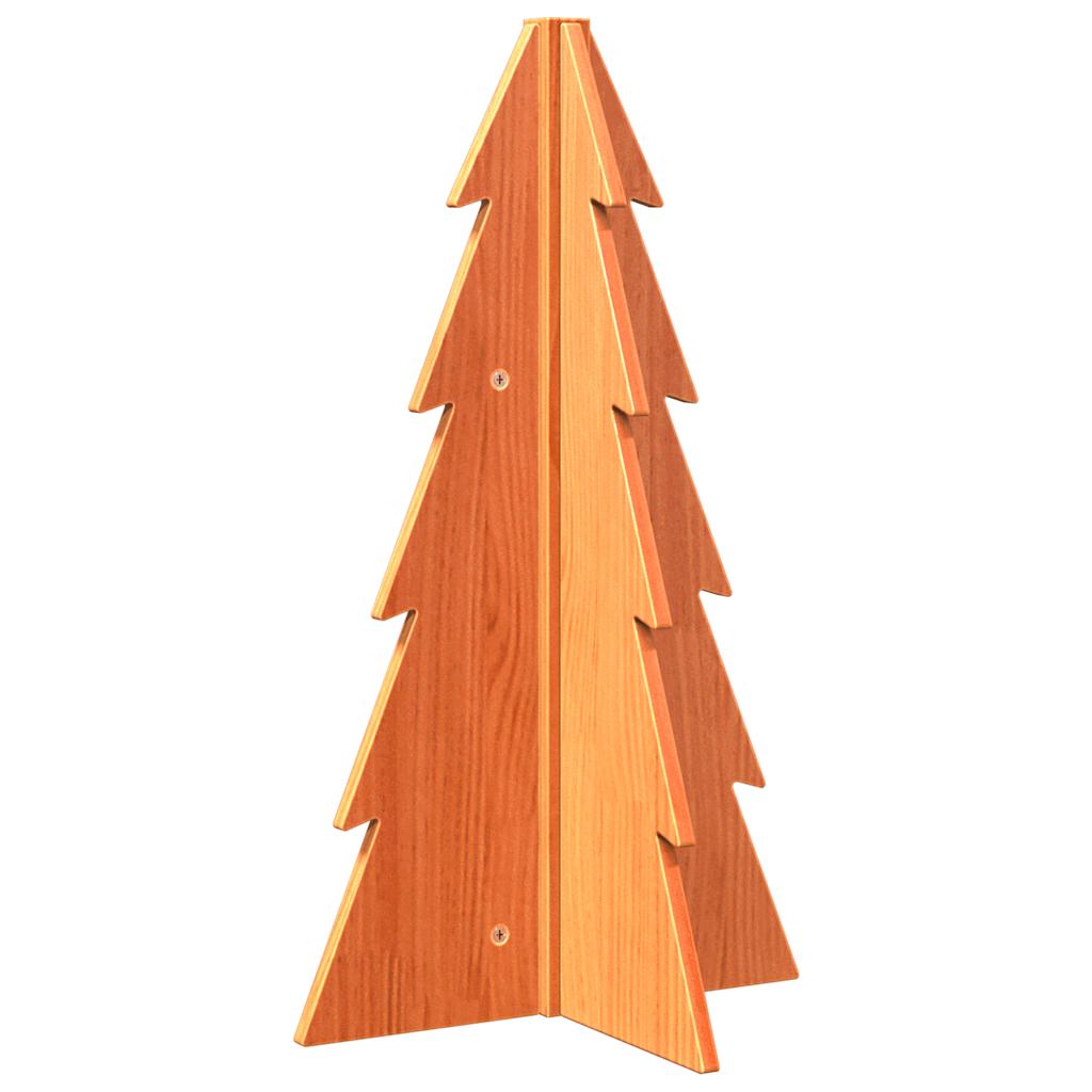 vidaXL Árbol Navidad de adorno madera maciza pino marrón cera 69,5 cm