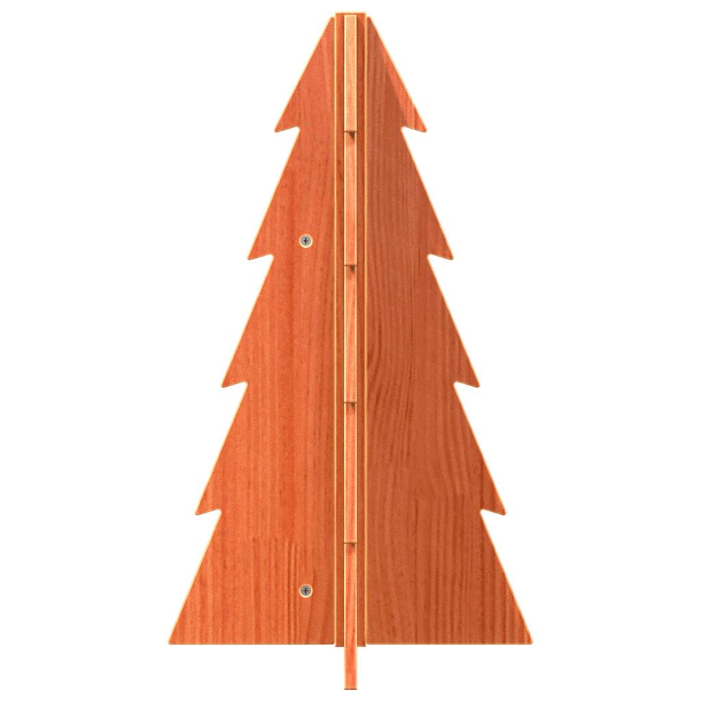 vidaXL Árbol Navidad de adorno madera maciza pino marrón cera 69,5 cm