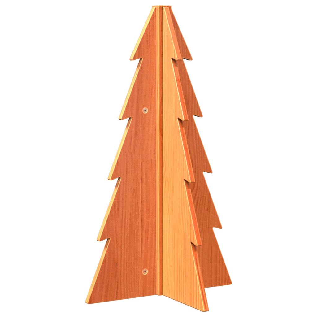 vidaXL Árbol Navidad de adorno madera maciza pino marrón cera 69,5 cm