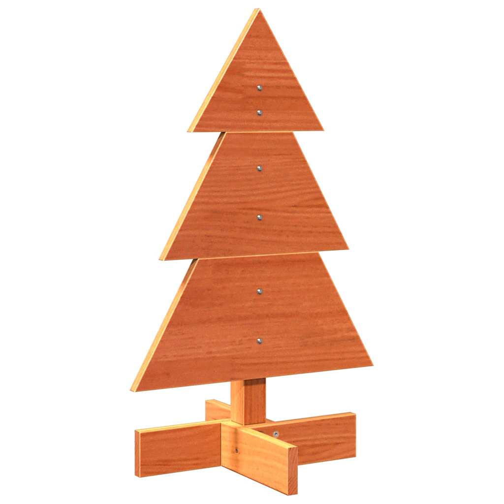 vidaXL Árbol de Navidad de adorno madera maciza pino marrón cera 60 cm