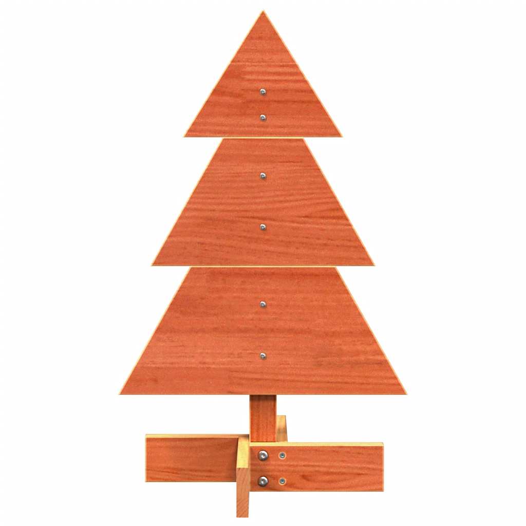 vidaXL Árbol de Navidad de adorno madera maciza pino marrón cera 60 cm