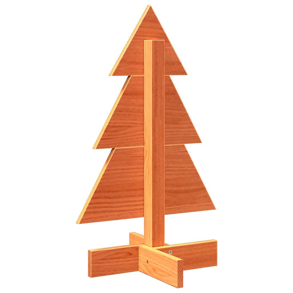 vidaXL Árbol de Navidad de adorno madera maciza pino marrón cera 60 cm