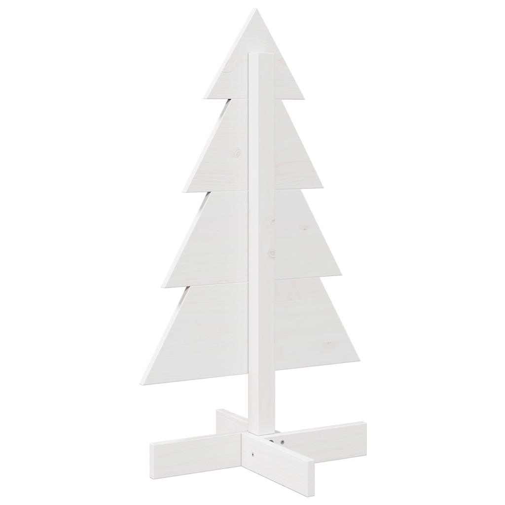 vidaXL Árbol Navidad de adorno madera maciza pino blanco 80 cm