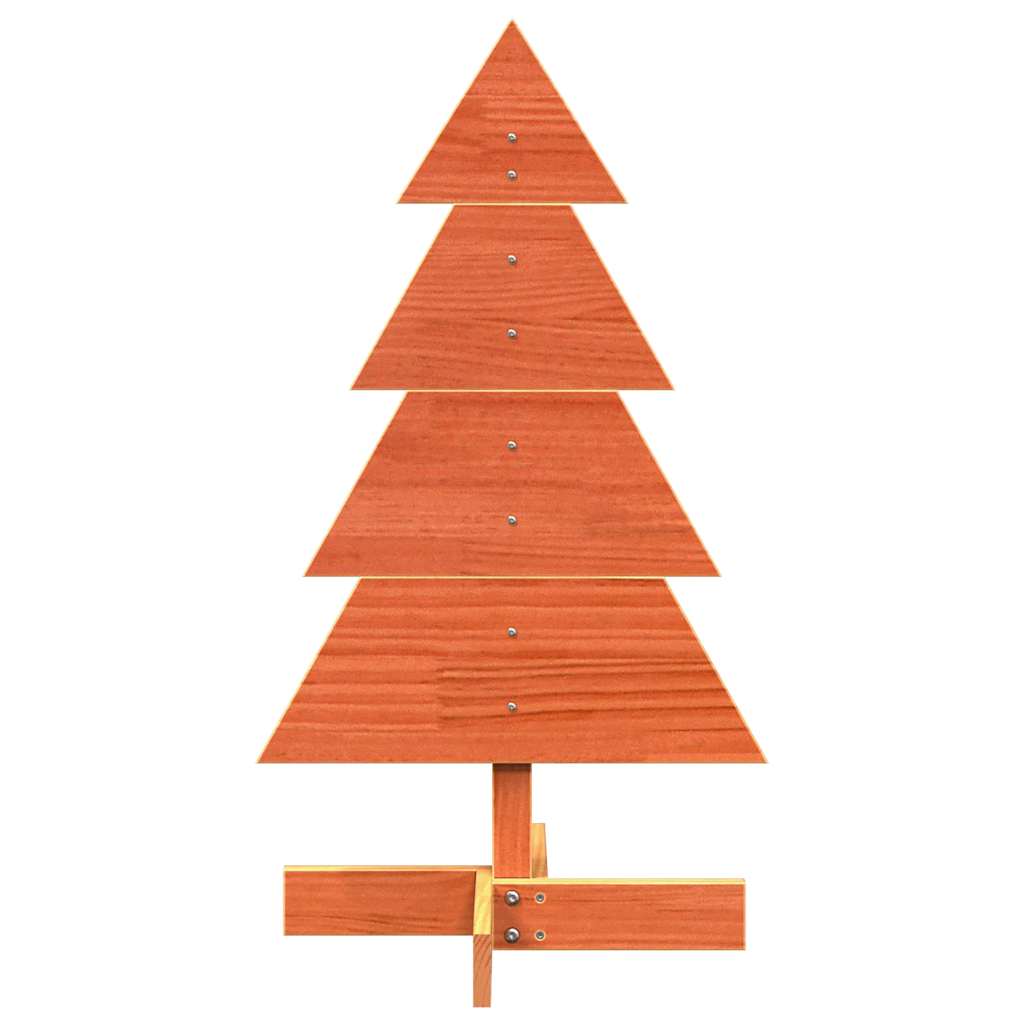 vidaXL Árbol de Navidad de adorno madera maciza pino marrón cera 80 cm