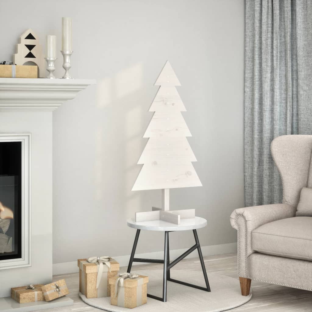 vidaXL Árbol de Navidad de adorno madera maciza pino blanco 100 cm