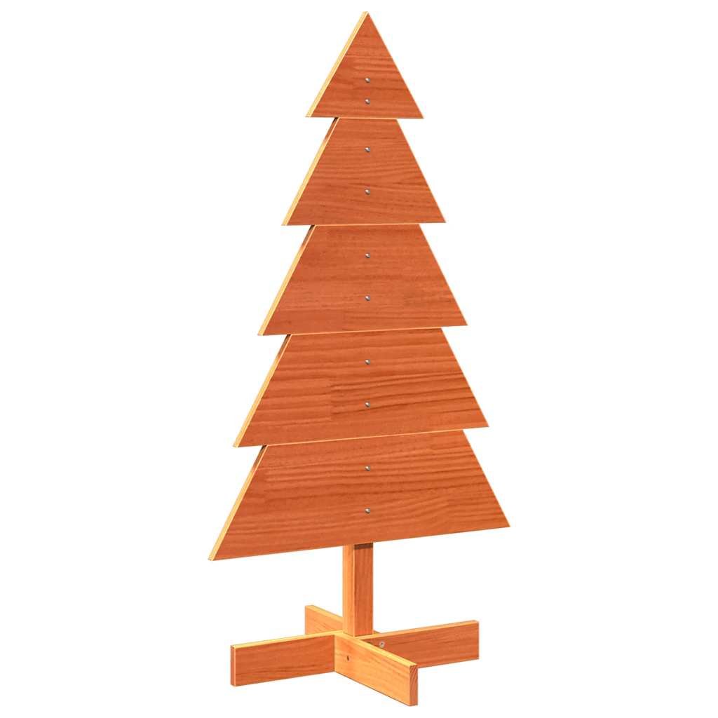 vidaXL Árbol Navidad de adorno madera maciza pino marrón cera 100 cm