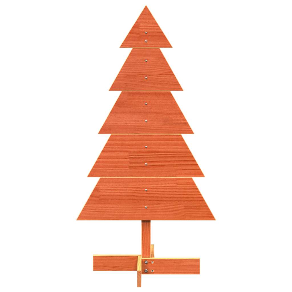 vidaXL Árbol Navidad de adorno madera maciza pino marrón cera 100 cm