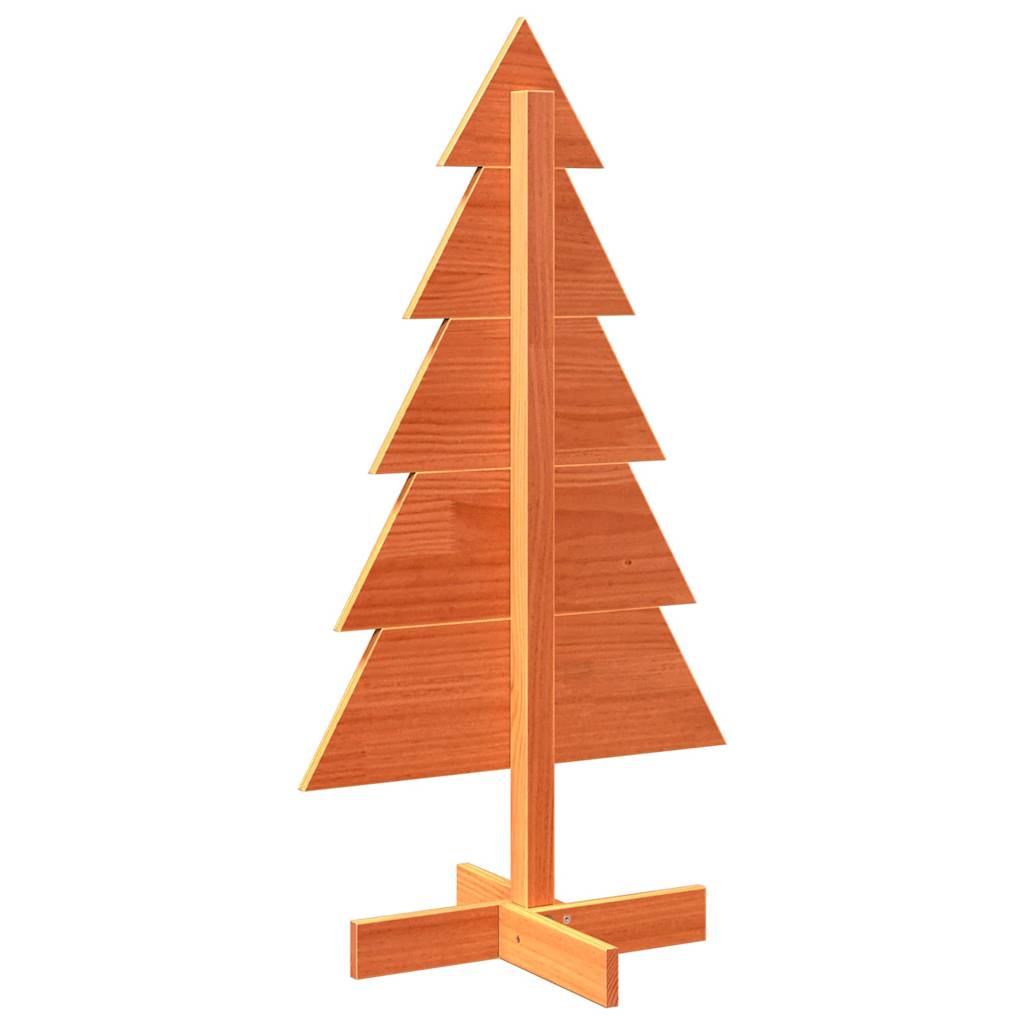 vidaXL Árbol Navidad de adorno madera maciza pino marrón cera 100 cm