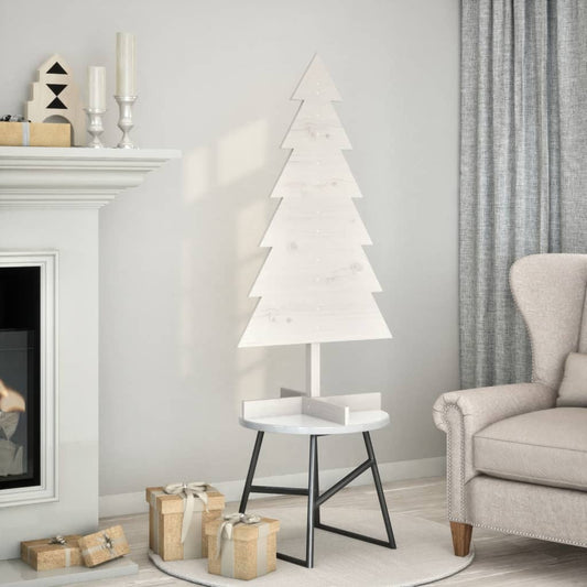 vidaXL Árbol de Navidad de adorno madera maciza pino blanco 120 cm