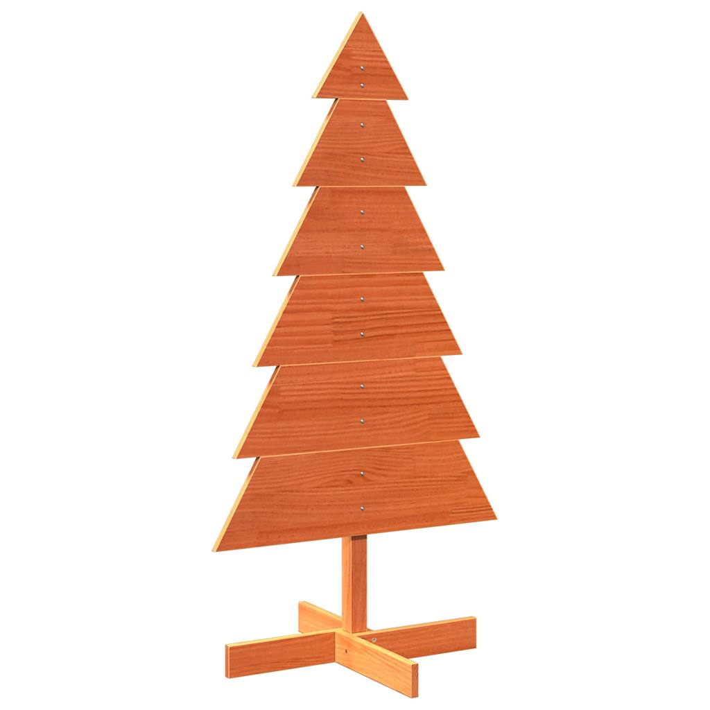 vidaXL Árbol Navidad de adorno madera maciza pino marrón cera 120 cm