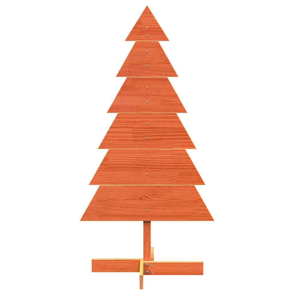 vidaXL Árbol Navidad de adorno madera maciza pino marrón cera 120 cm