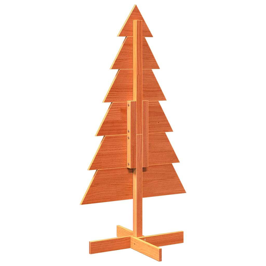 vidaXL Árbol Navidad de adorno madera maciza pino marrón cera 120 cm