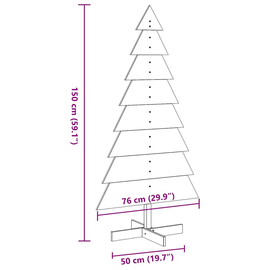 vidaXL Árbol de Navidad de adorno madera maciza pino blanco 150 cm