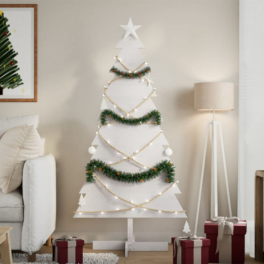 vidaXL Árbol de Navidad de adorno madera maciza pino blanco 150 cm