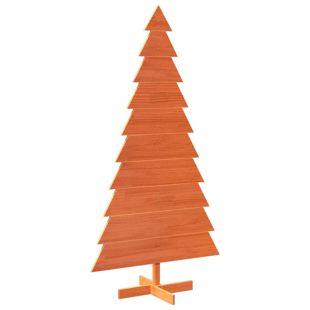 vidaXL Árbol Navidad de adorno madera maciza pino marrón cera 180 cm