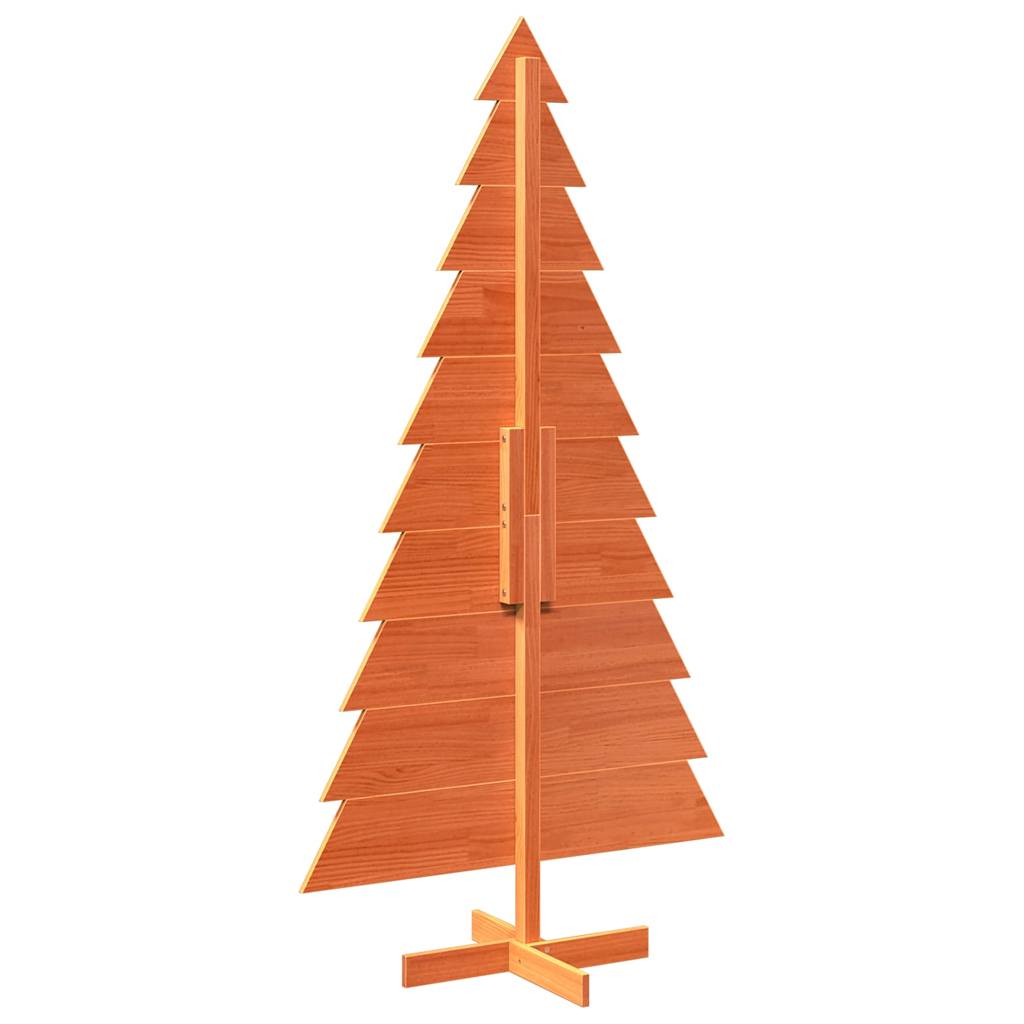 vidaXL Árbol Navidad de adorno madera maciza pino marrón cera 180 cm