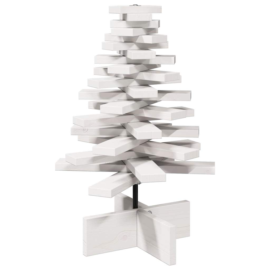 vidaXL Árbol de Navidad de adorno madera maciza pino blanco 60 cm